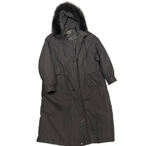 Vintage Black Forecaster Hooded Long Coat 1X